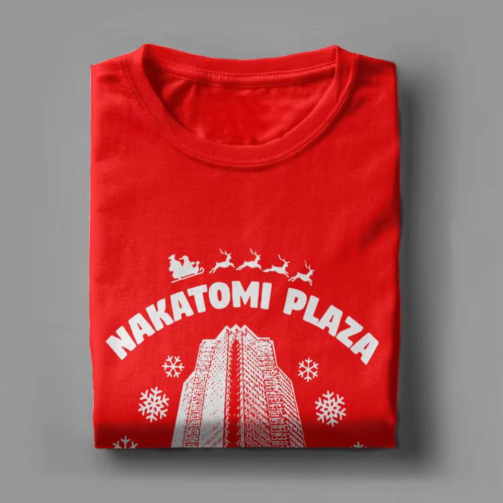 T-Shirt homme 100% coton, humoristique, Nakatomi Plaza, fête de noël, 1988