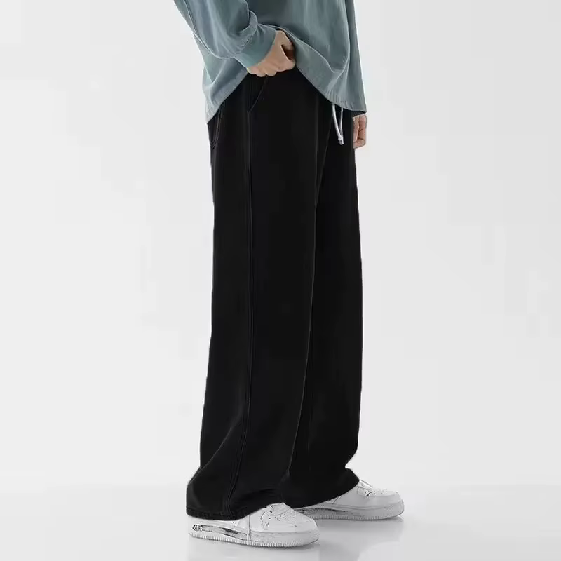 Nouveau Jean Streetwear Ample Homme 2026 Style Coréen Tendance Coupe Droite Large Pantalon