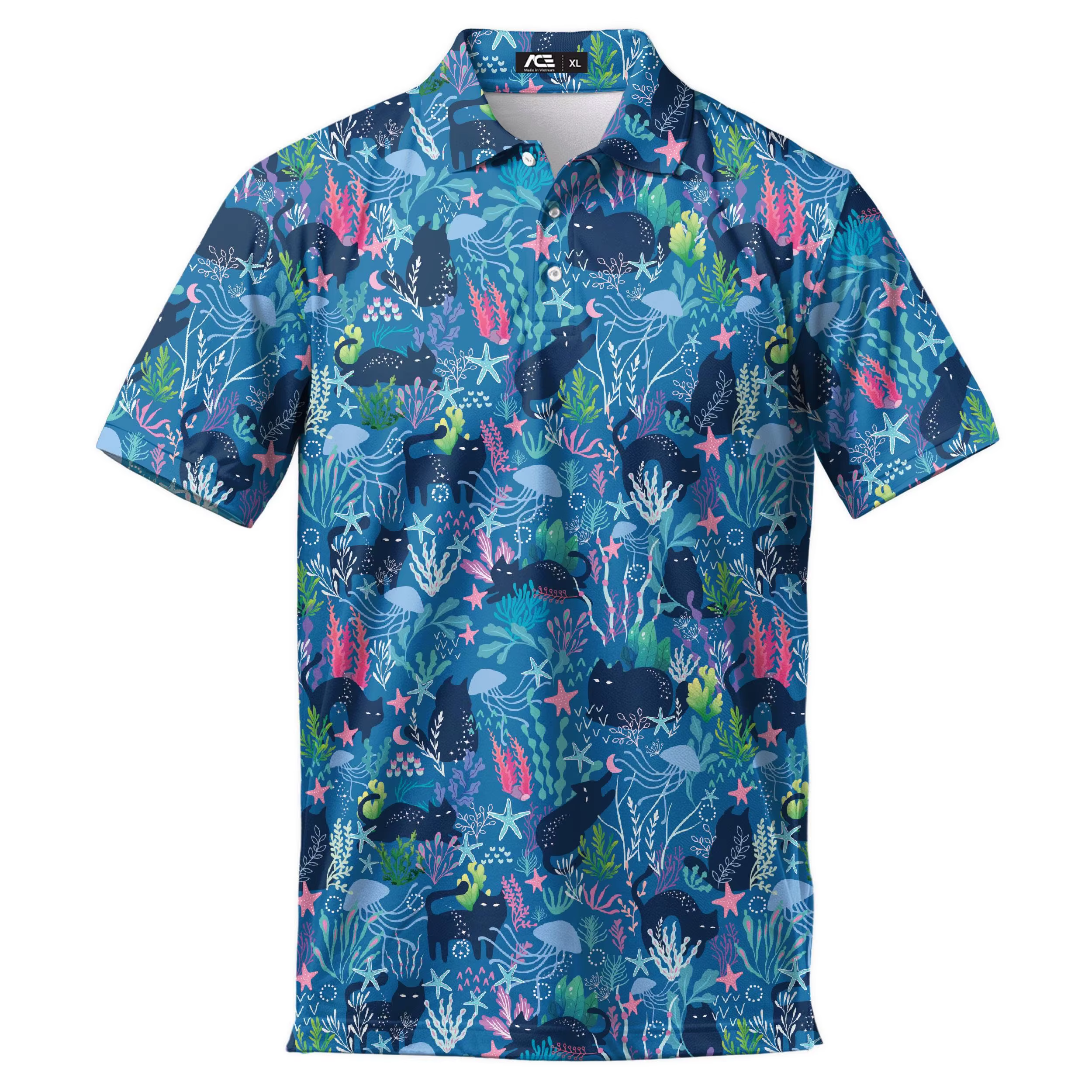 Polo chat noir pour hommes