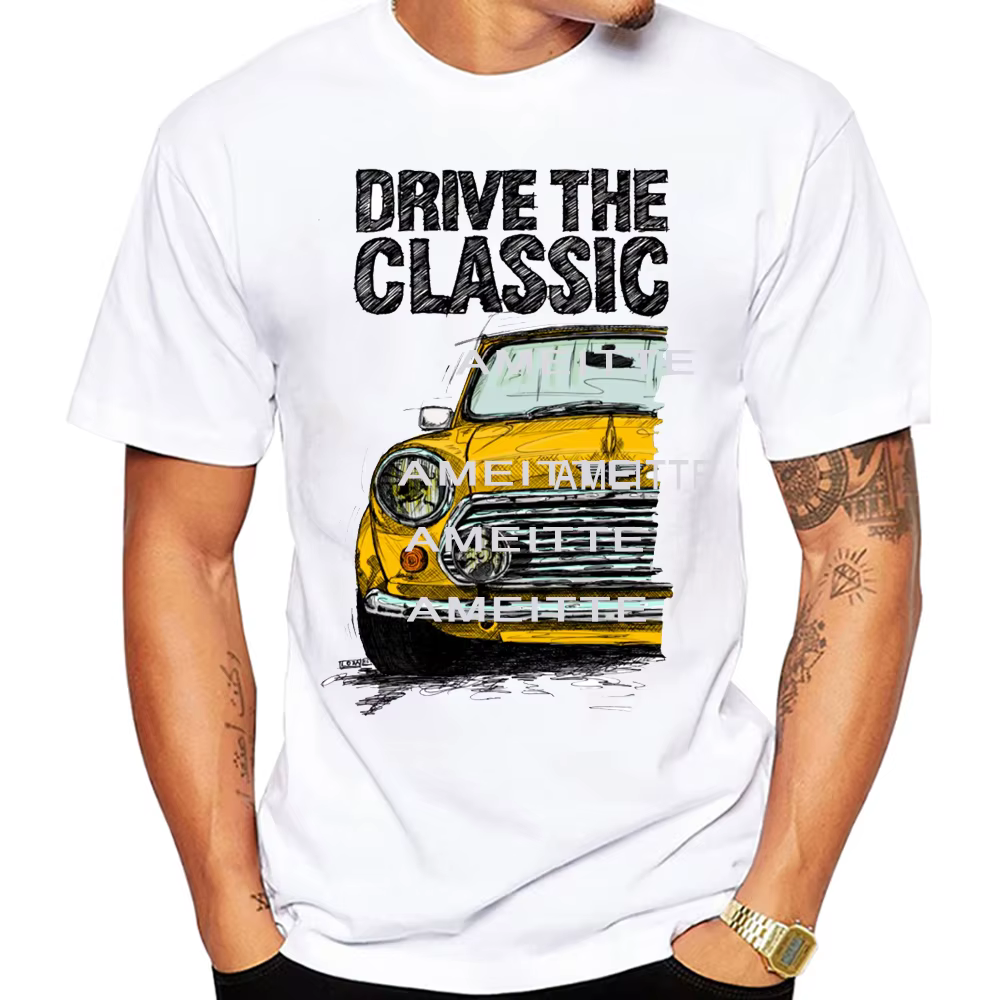 Conduire les minéraux classiques Cooper. T-Shirt nouvel été hommes à manches courtes voiture classique décontracté garçon t-shirts hauts