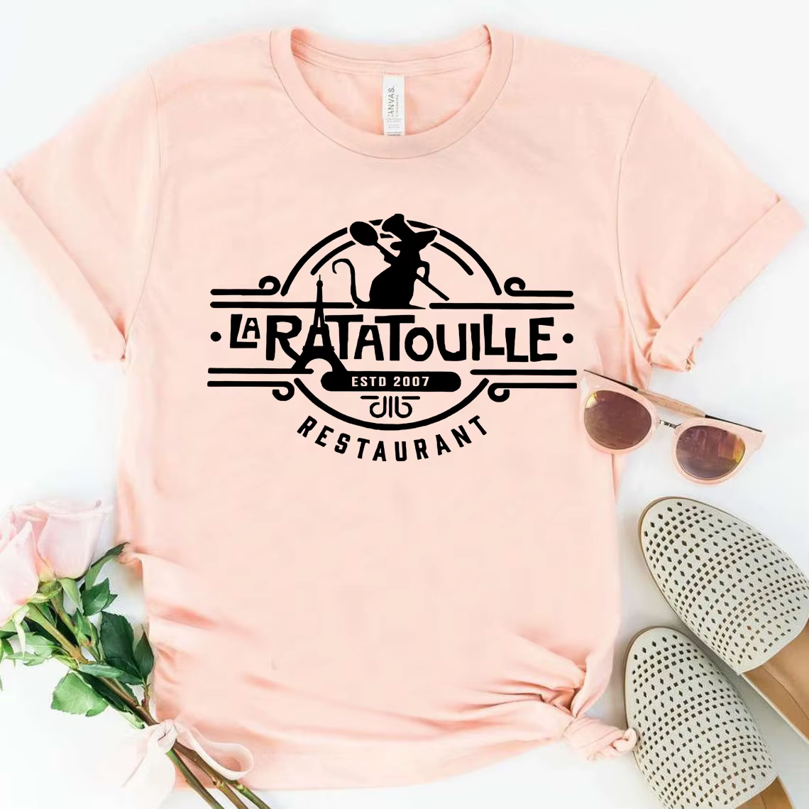 T-shirt vintage à motif de souris et de Ratatouille, unisexe, haut Harajuku