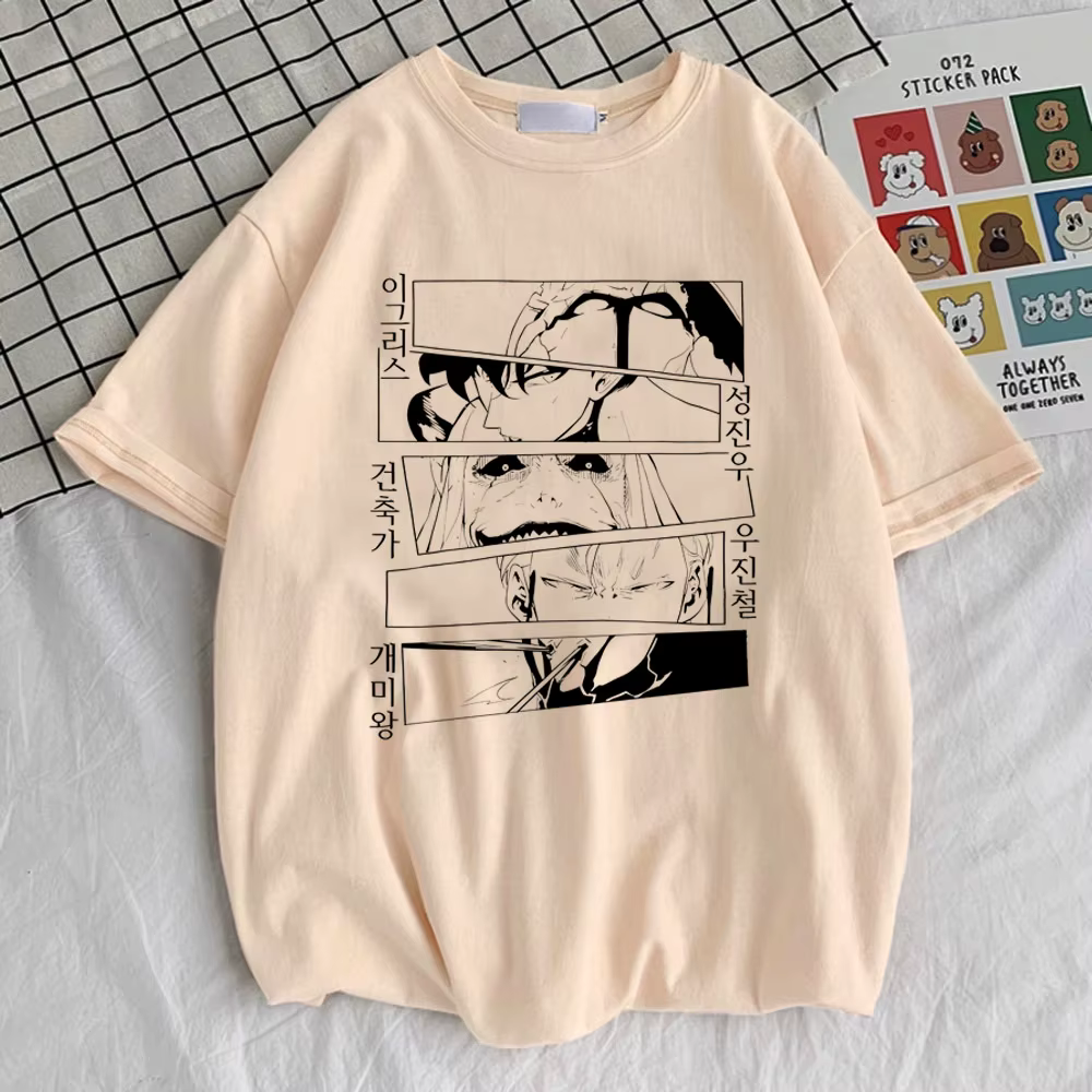 Solo nivellement chemise femmes esthétique graphique université hip hop t-shirt classique années 80