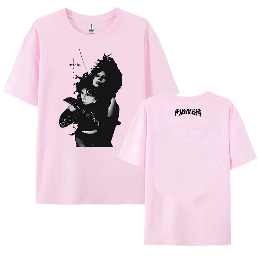 Grunge t-shirts Lady Gaga Mayhem Album T-shirt coton femmes/hommes col rond