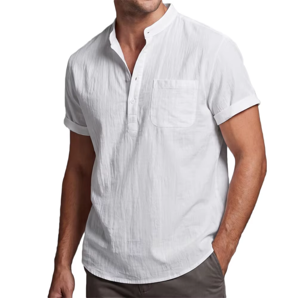 T-shirt en coton et lin pour homme