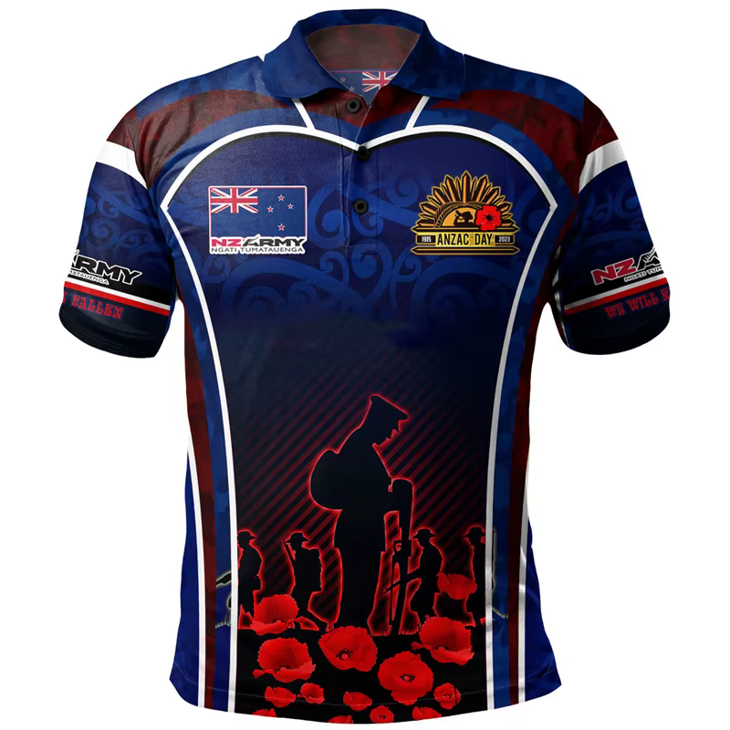 Anzac Day Polo pour hommes Lest We Forget revers manches courtes chemises de Golf australie nouvelle-zélande Tonga fête nationale haut tendance