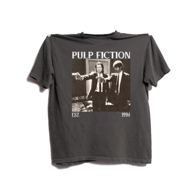 T-shirt à motif imprimé style été de la série de films Quentin Tarantino