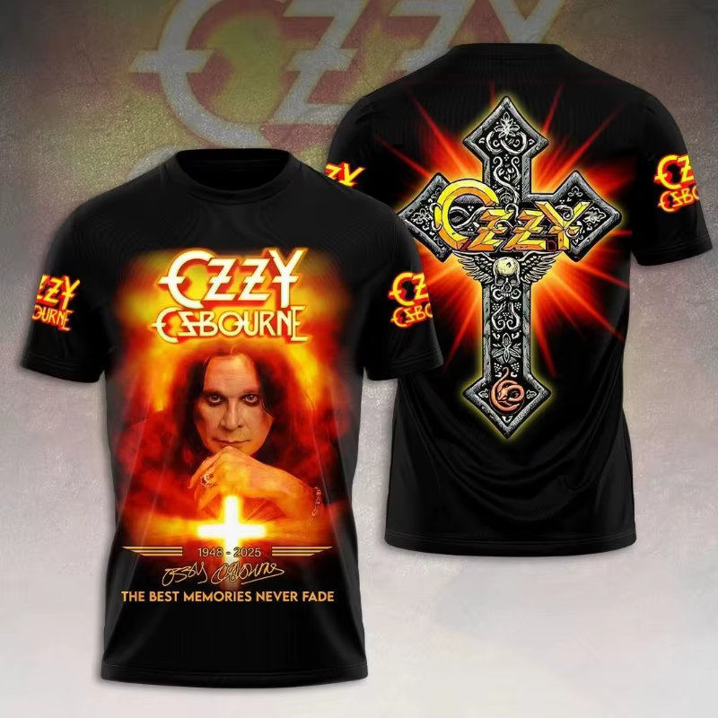 T-shirts Homme Vintage Ozzy Osbourne Unisexe Imprimé 3D T-shirt Hauts Mode Femme Grande Taille Vêtements d'Été 2025