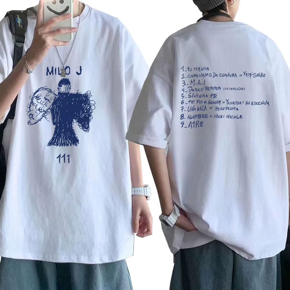 Rappeur Milo J Tour T-shirt 111 Album Merch T-Shirts hommes femmes mode Hip Hop manches courtes