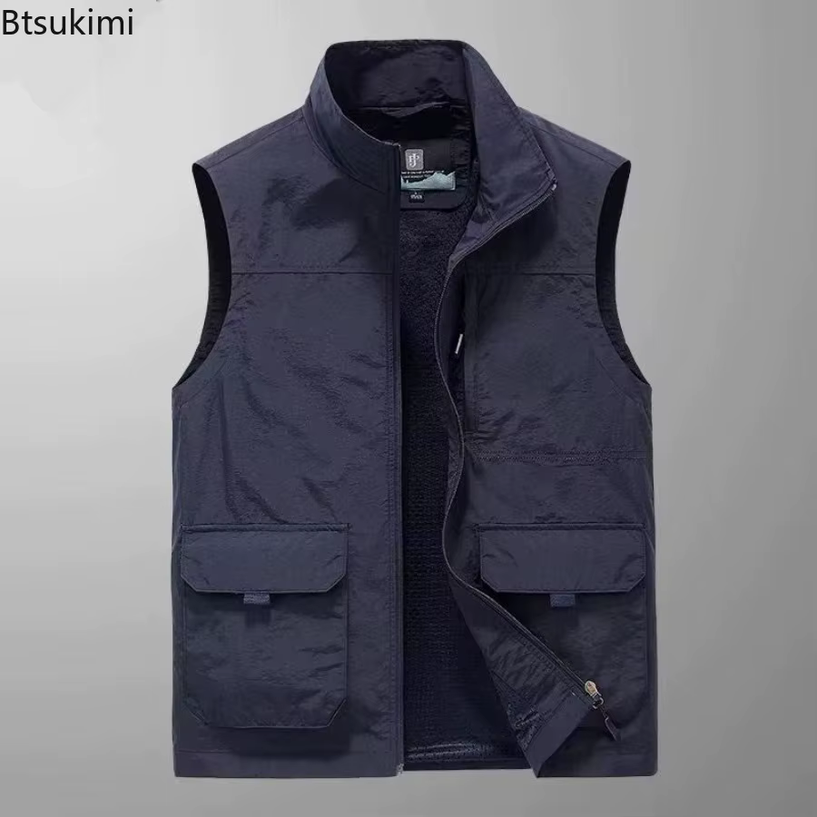 Gilet sans manches en velours Double face pour homme