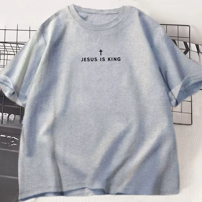 T-shirt chrétien « Jésus est roi » pour hommes et femmes