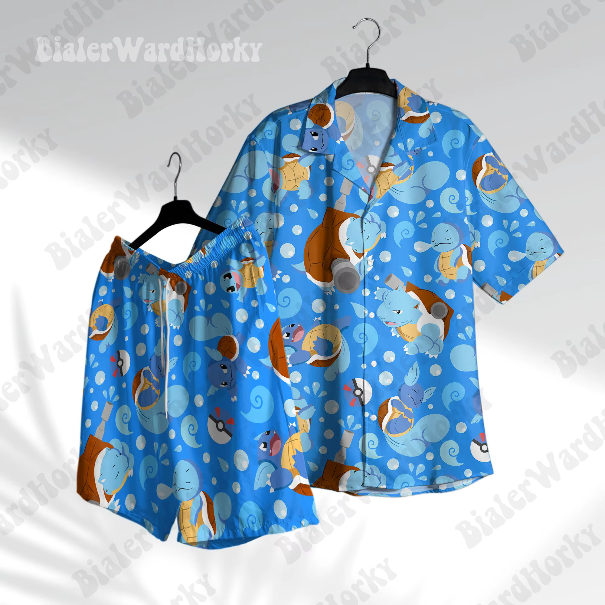 T-shirt graphique Pokémon 2026 Squirtle, chemise hawaïenne, mode estivale, T-shirt homme, vêtements enfant, tee-shirt Y2K femme ﻿