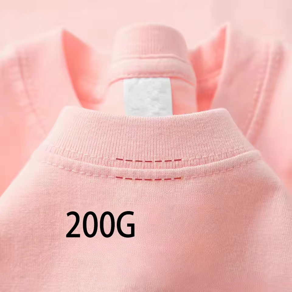 T-shirt à manches courtes en coton épais bleu marine 200g