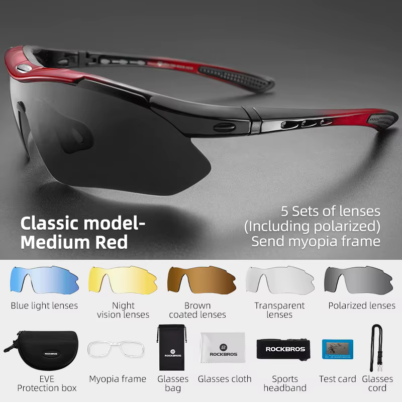 ROCKBROS Polarisées Sport Hommes Lunettes De Soleil Route Vélo