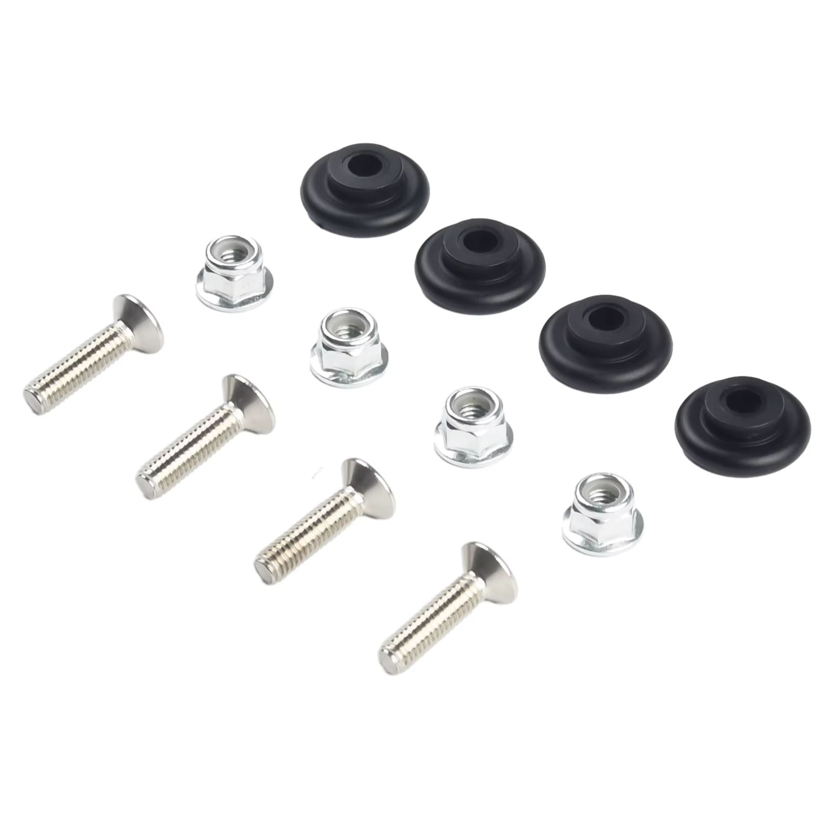 Boîte de rangement pour bagages arrière de moto, plaque de base, coussretours de douille, casque, coffre, moteur, 12 pièces, 4 ensembles