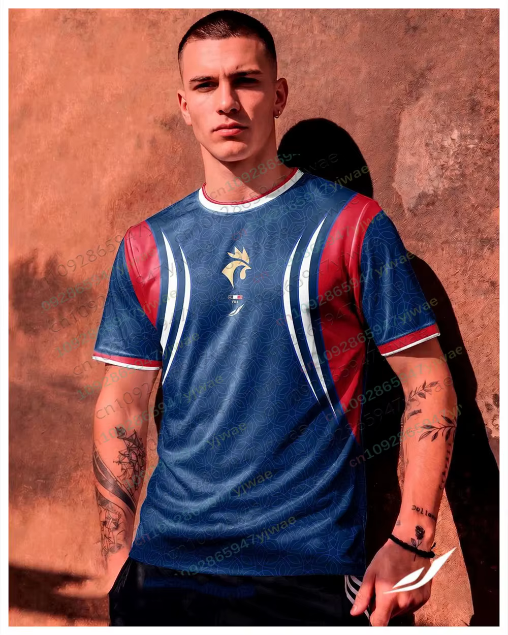 Maillot de Foot France 2026 Édition Fan Mbappé N°10 T-shirt de Football Respirant Séchage Rapide Vêtement de Sport Été Homme Femme Haut