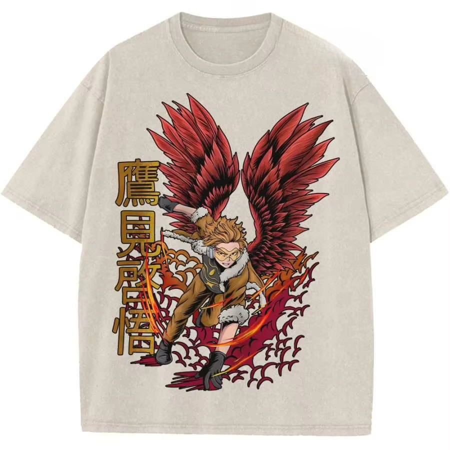 T-shirt graphique Anime My Hero Academia Takami Keigo Hawks pour hommes et femmes