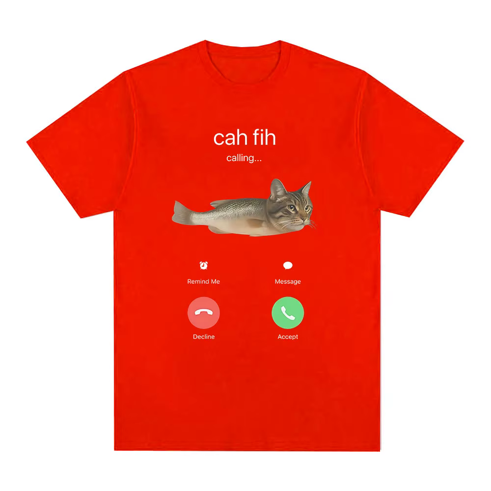 T-shirt humoristique Cah Fih Meme : Chat