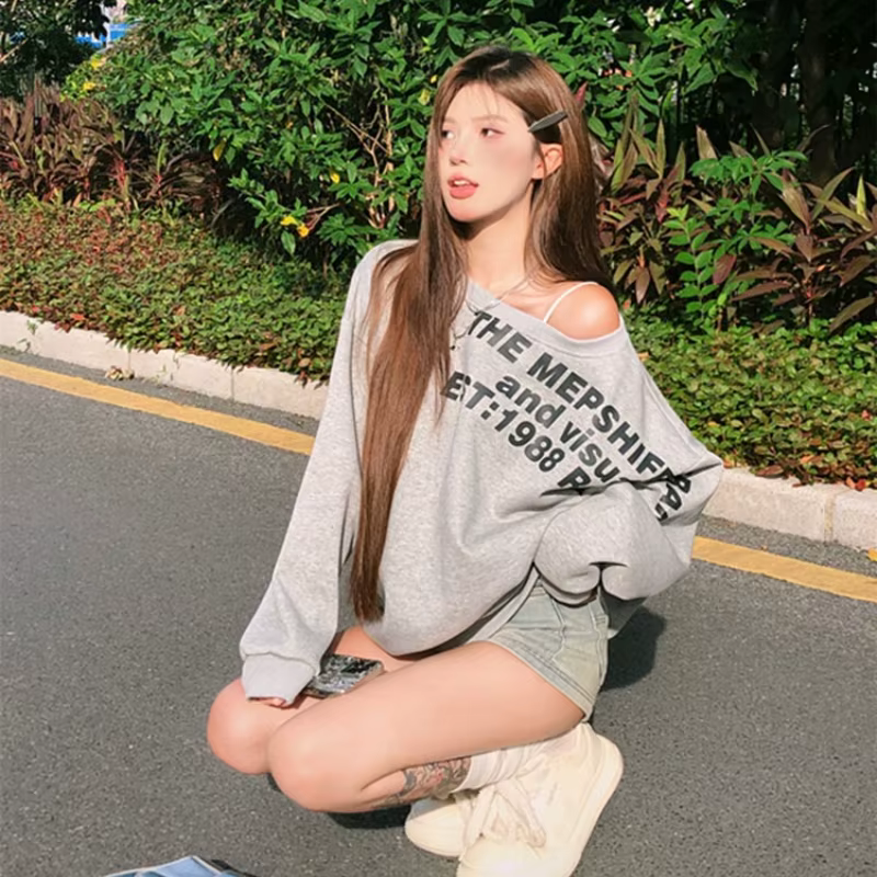 T-shirt oversize sexy Y2K pour femme