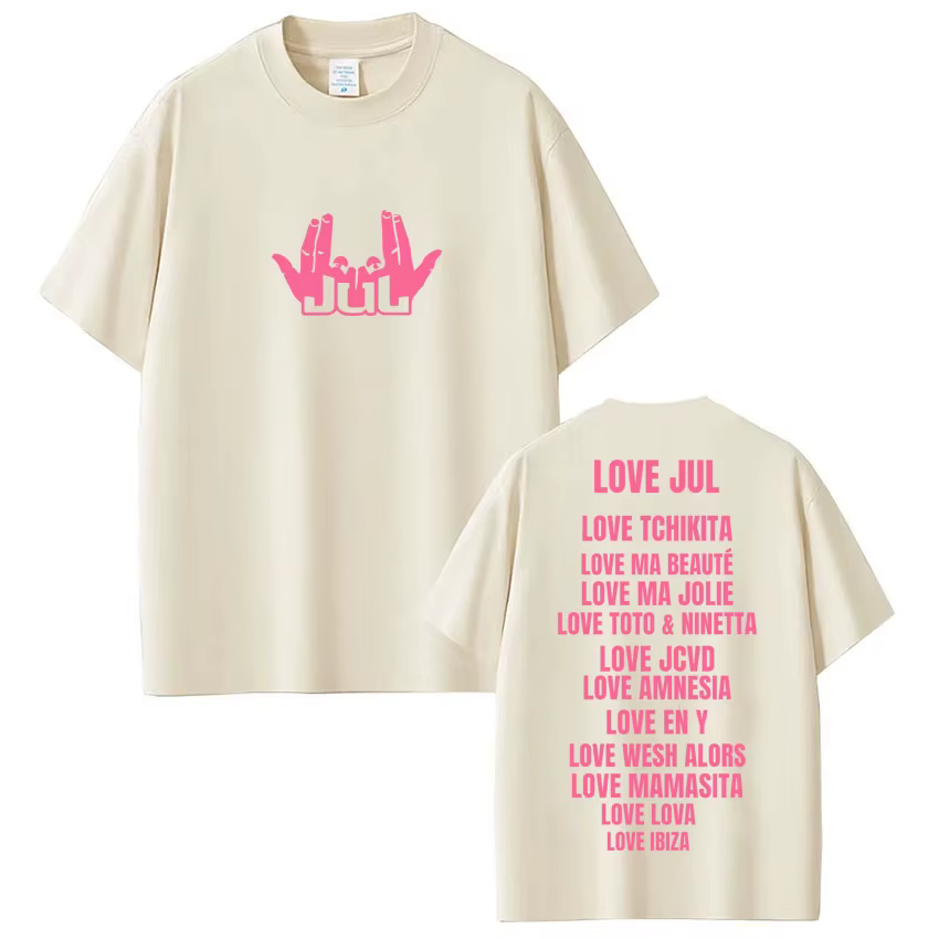 Rappeur Jul Love Jul T-shirt graphique classique hommes femmes mode Hip Hop manches courtes coton surdimensionné