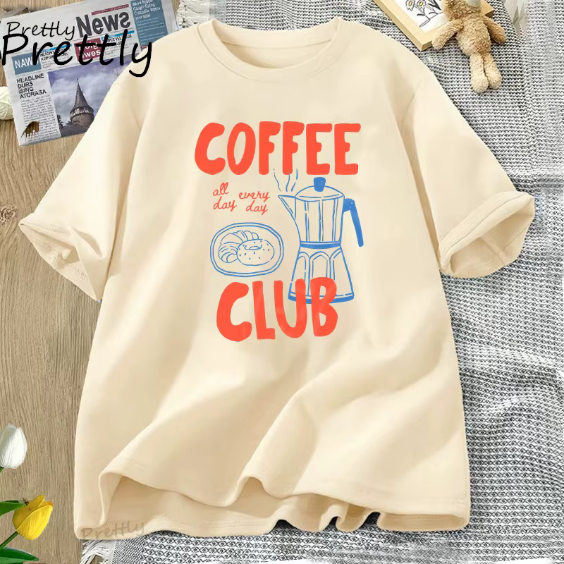 Coffee Club t-shirt femmes drôle café amant rétro