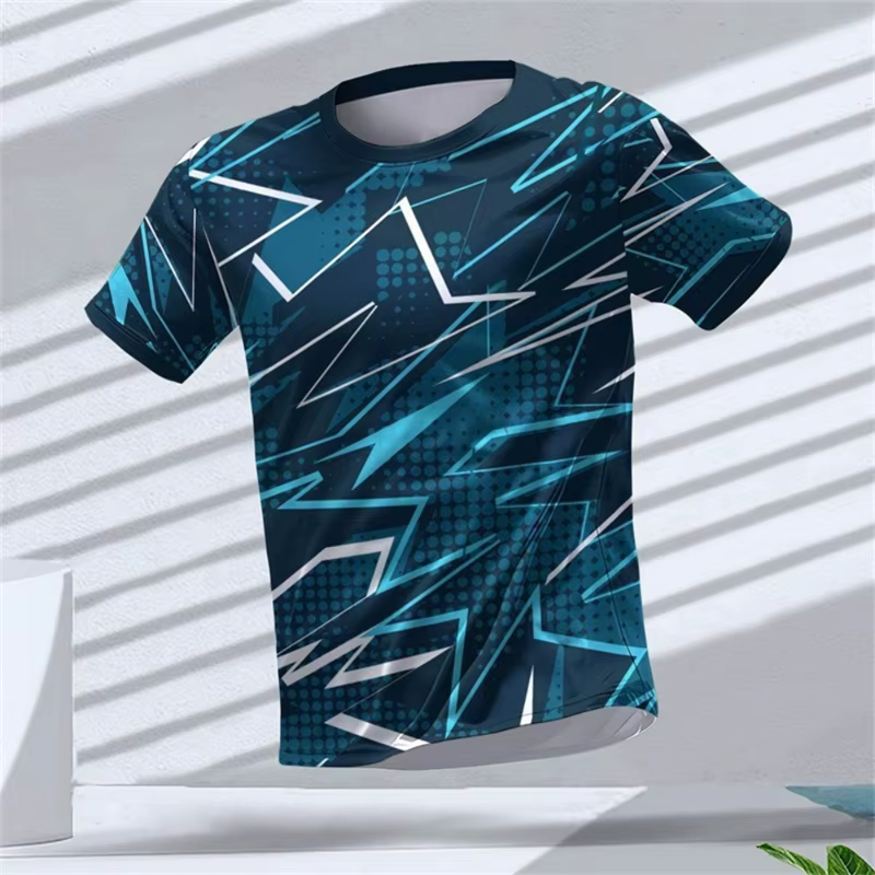 T-shirts de sport à motif géométrique Simple pour hommes