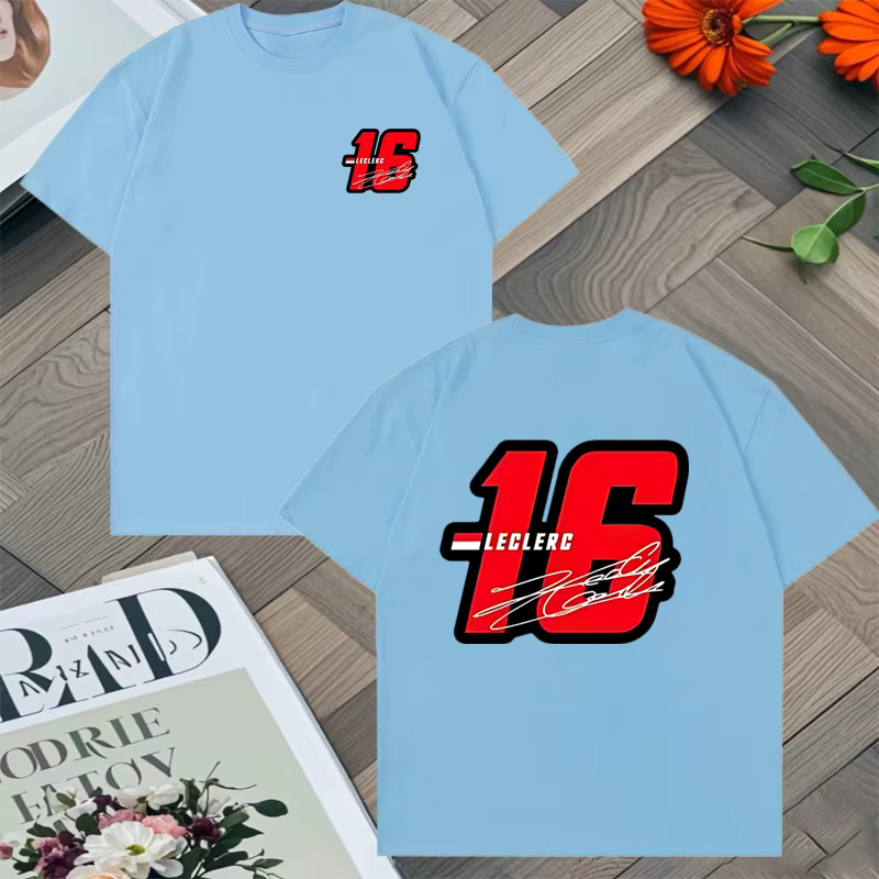 2025 tendance numéro 16 Charles Leclerc Racer graphique lâche t-shirt hommes femmes coton été Hip Hop à manches courtes unisexe t-shirts