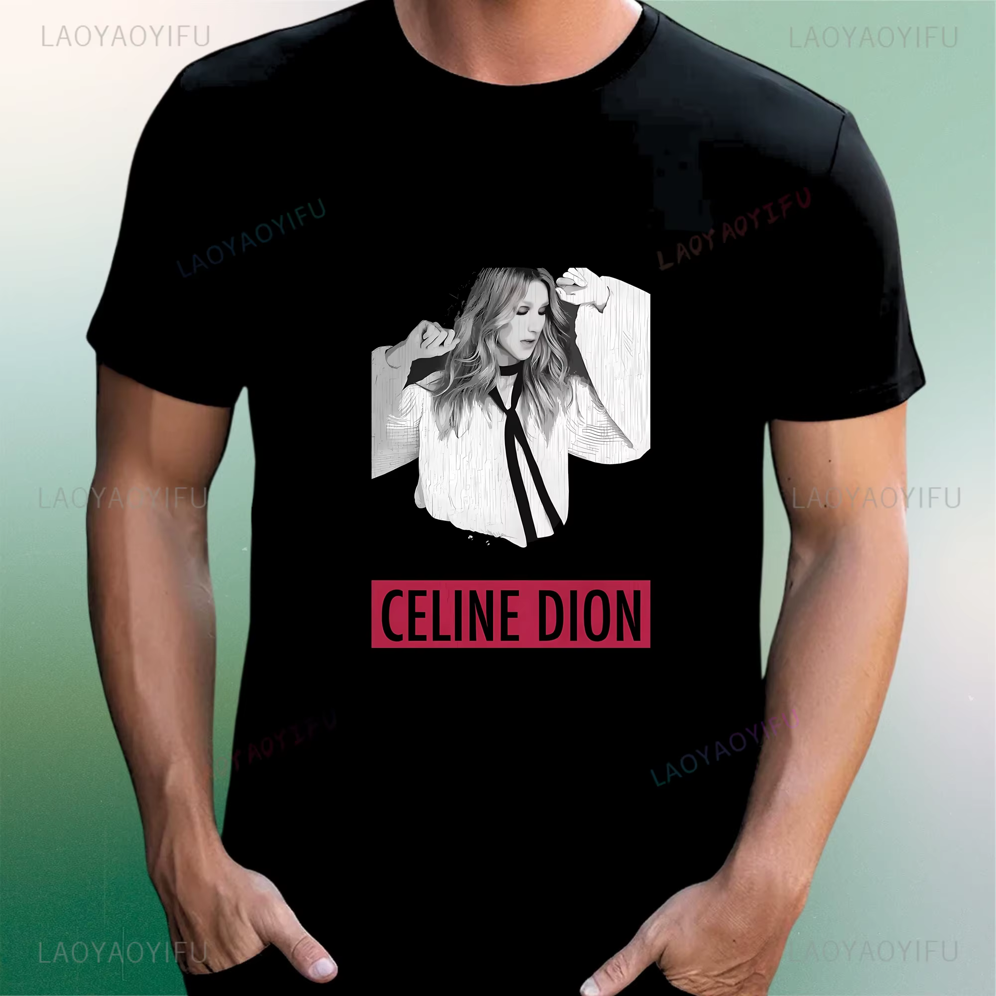 T-shirt imprimé rétro Céline Dion - Chemise à manches courtes tendance unisexe adaptée aux hommes et aux femmes