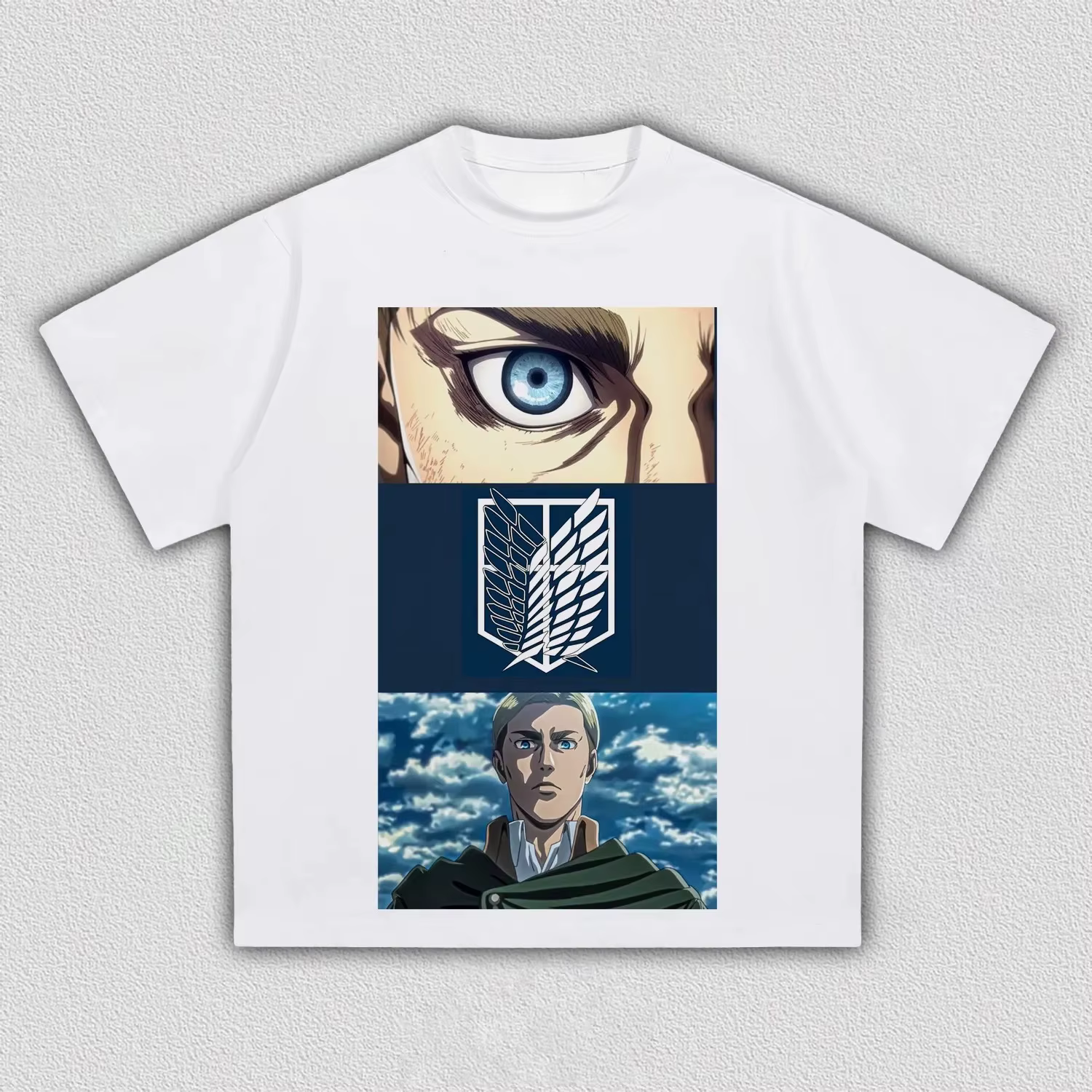 T-shirt en coton de haute qualité avec impression anime Attack on Titan Erwin Smith