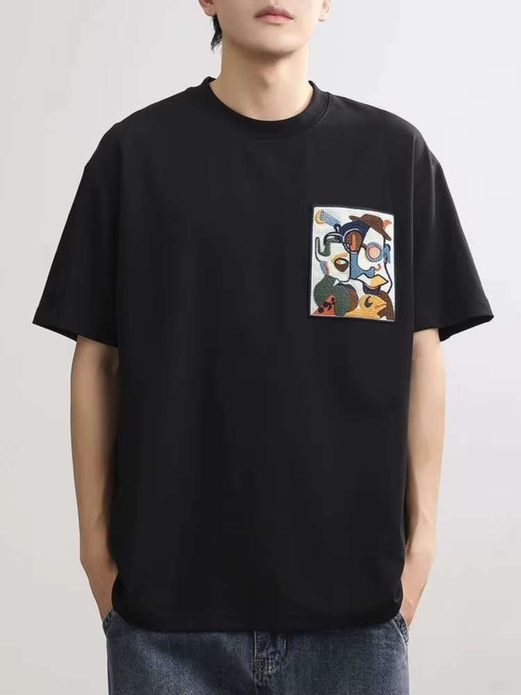 T-shirt col rond pour hommes