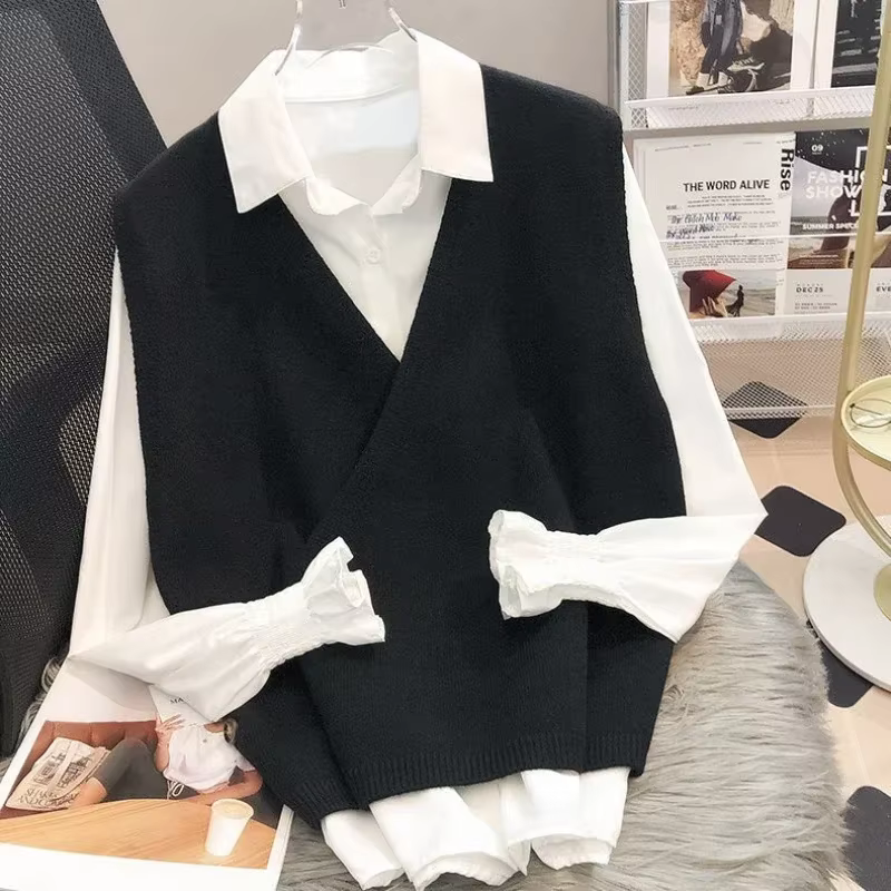 Pull à col en V pour femme