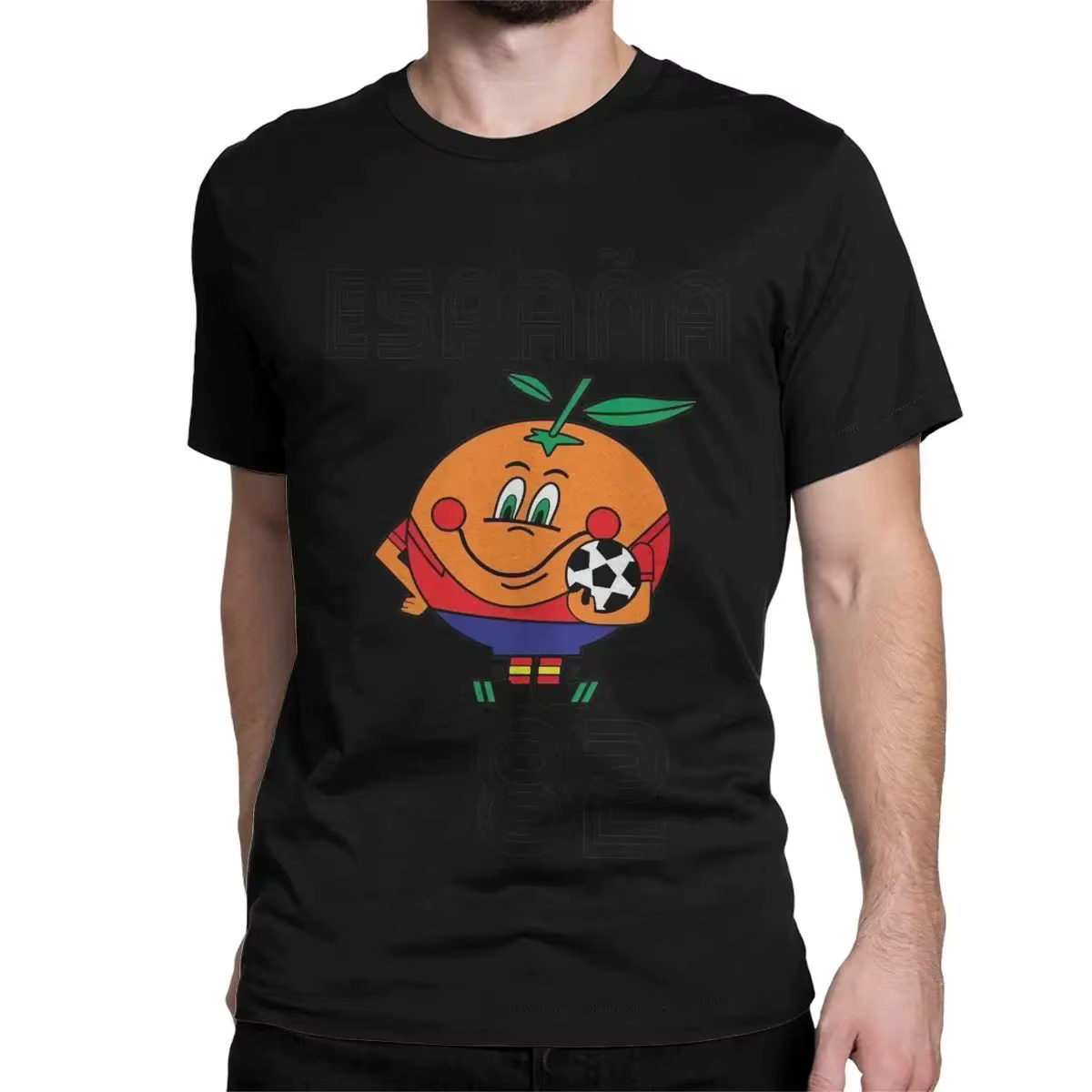 Naranjito T-shirt homme haute qualité col rond espagne 82 mascotte espagnole 1982 Football