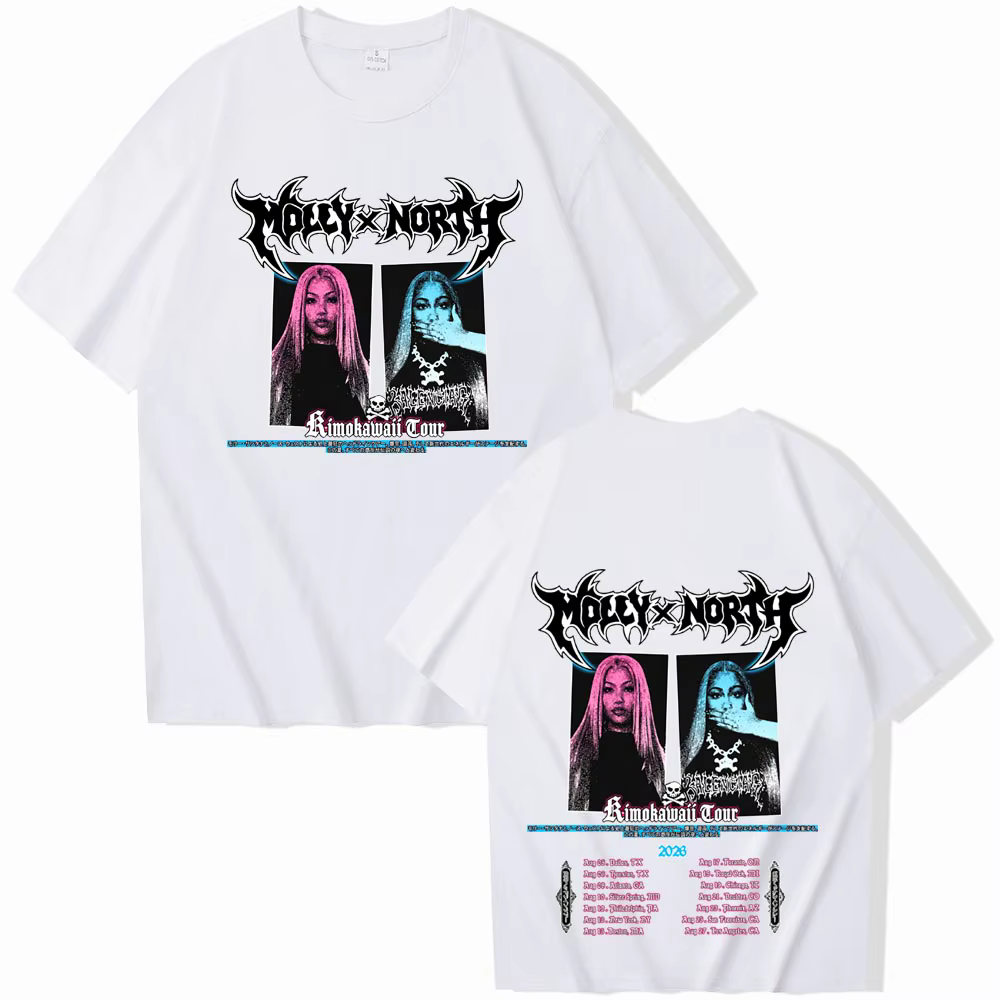 T-shirt North West Molly Santana Kimokawaii Tour pour homme et femme, chemise décontractée à manches courtes et col rond, style Harajuku
