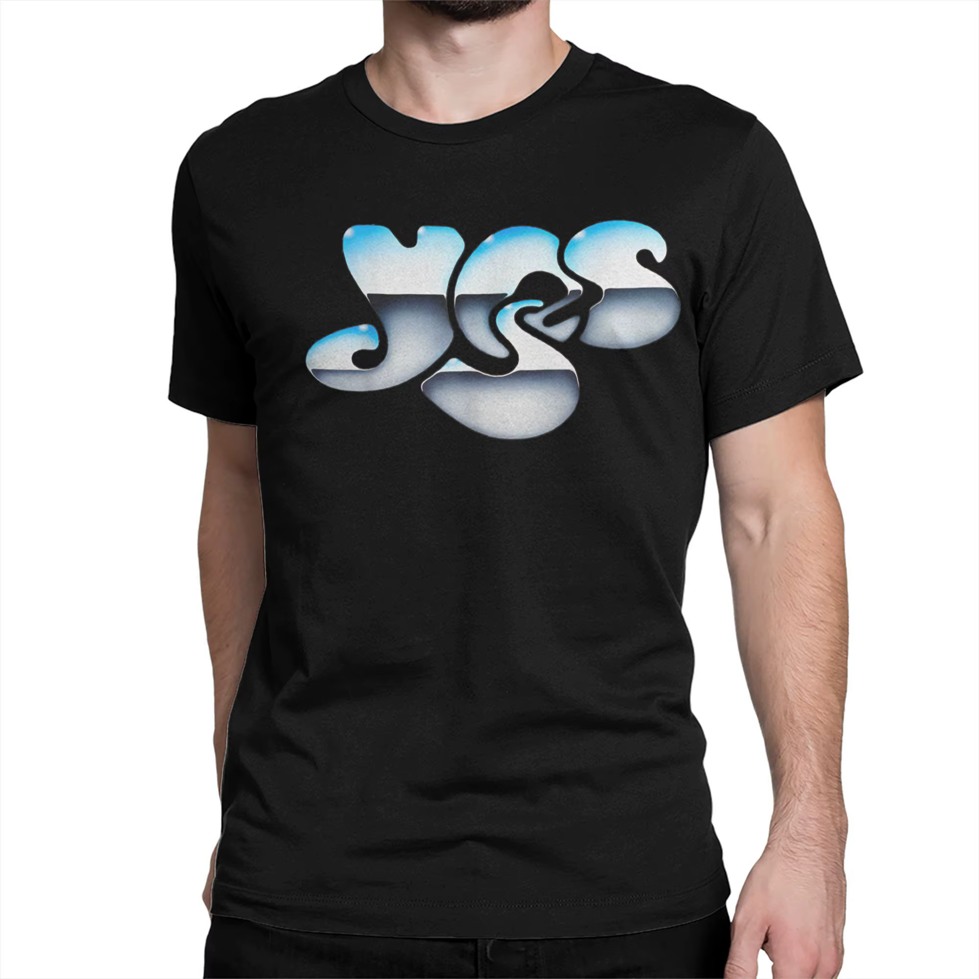 Drôle Chrome Logo oui groupe T-Shirt hommes femmes col rond 100% coton