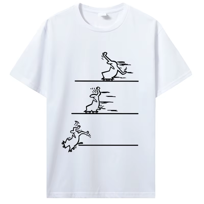 Skateboard La Linea t-shirt classique mode hommes coton col rond