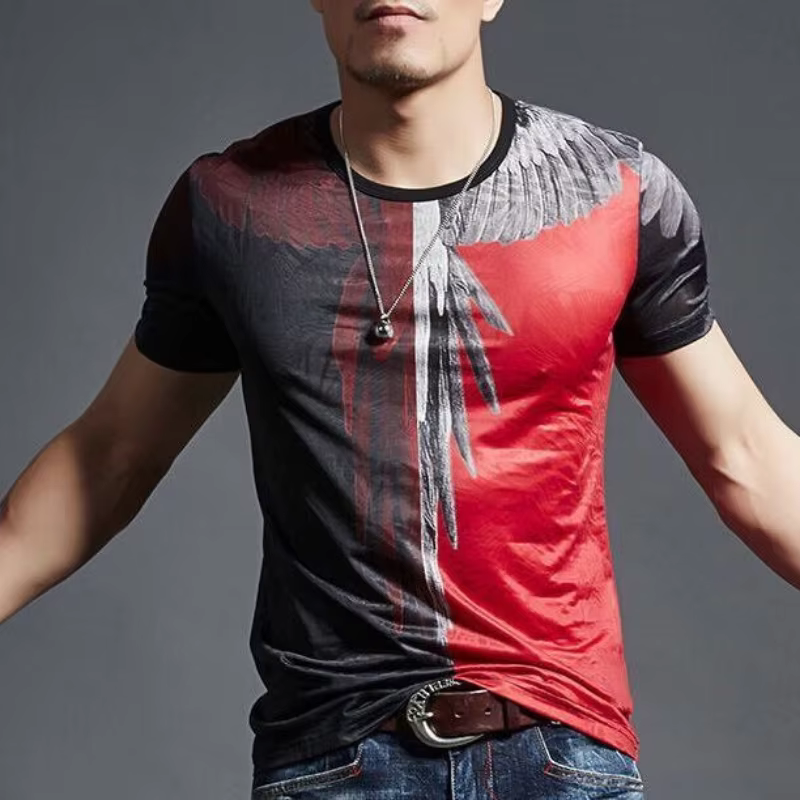 T-shirt Streetwear à rayures pour hommes