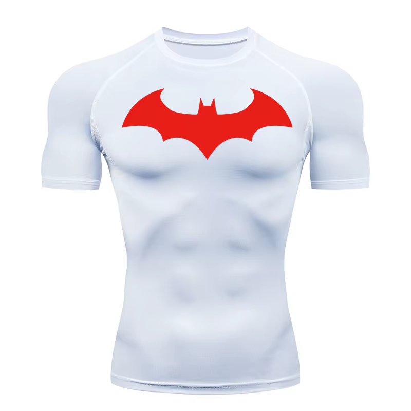T-shirts de compression à motif chauve-souris pour hommes