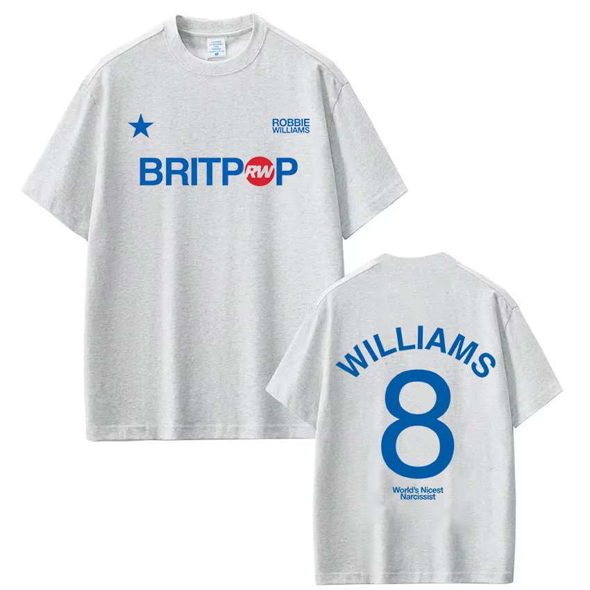 Robbie Williams Britprwp Tour 2026 T-shirts pour hommes et femmes, vêtements à la mode à manches courtes, T-shirts décontractés de haute qualité 100% coton