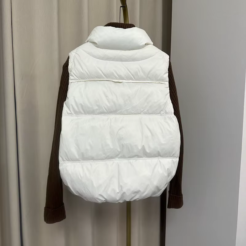 Gilet en duvet de canard blanc pour femme