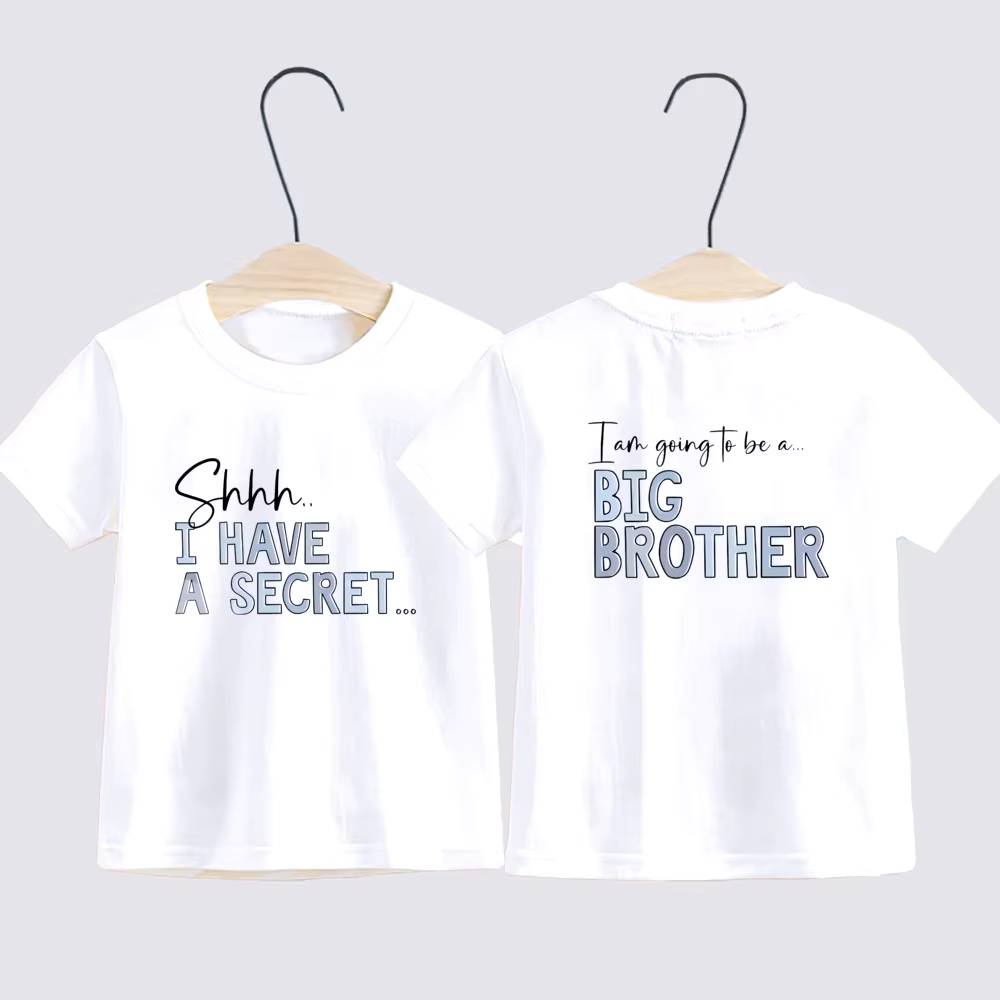 T-shirt « Grand frère » - J'ai un secret - Cadeau d'annonce de grossesse «