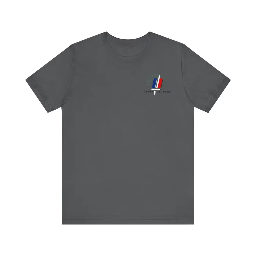 T-shirt Manches Courtes 100% Coton, Décontracté, Armée Française, Terre