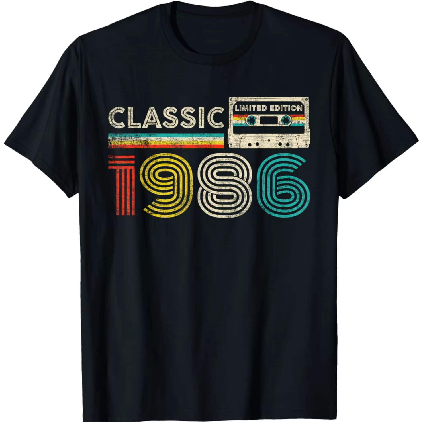 40 ans classique 1986 Vintage Cassette bande drôle 40th t-shirts hommes Streetwear t-shirt à manches courtes unisexe vêtements amples