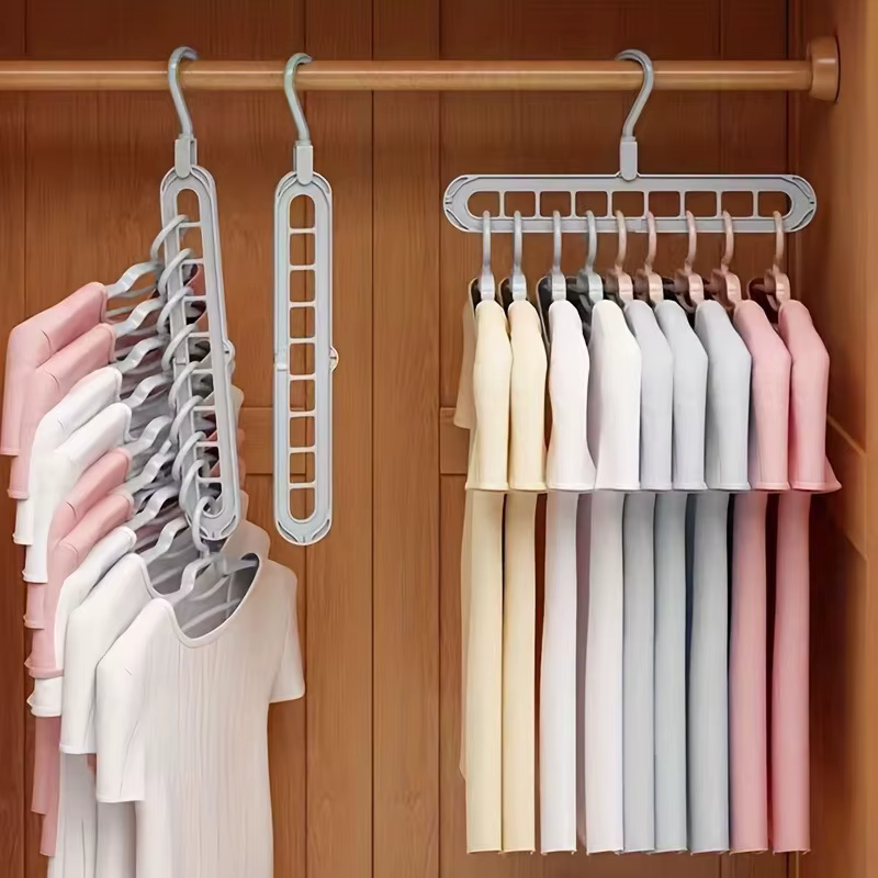 Porte-vêtements gain de place - Support de rangement pliable en plastique pour chemises - Cintre de garde-robe pour économiser de l'espace