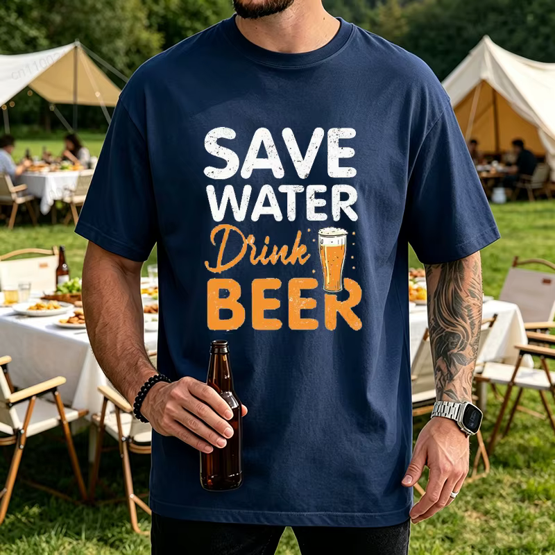 T-shirt pour homme avec citation amusante sur la bière