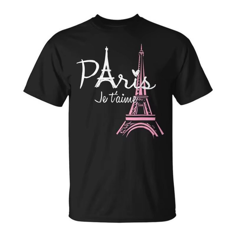 Paris Tour Eiffel motif T-shirt hommes 3d imprimé France t-shirts hauts femmes été décontracté à manches courtes