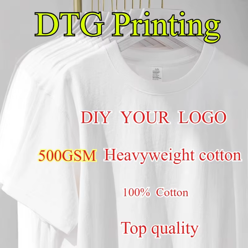 T-Shirt personnalisé DTG imprimant votre conception originale de qualité supérieure 500GSM coton lourd