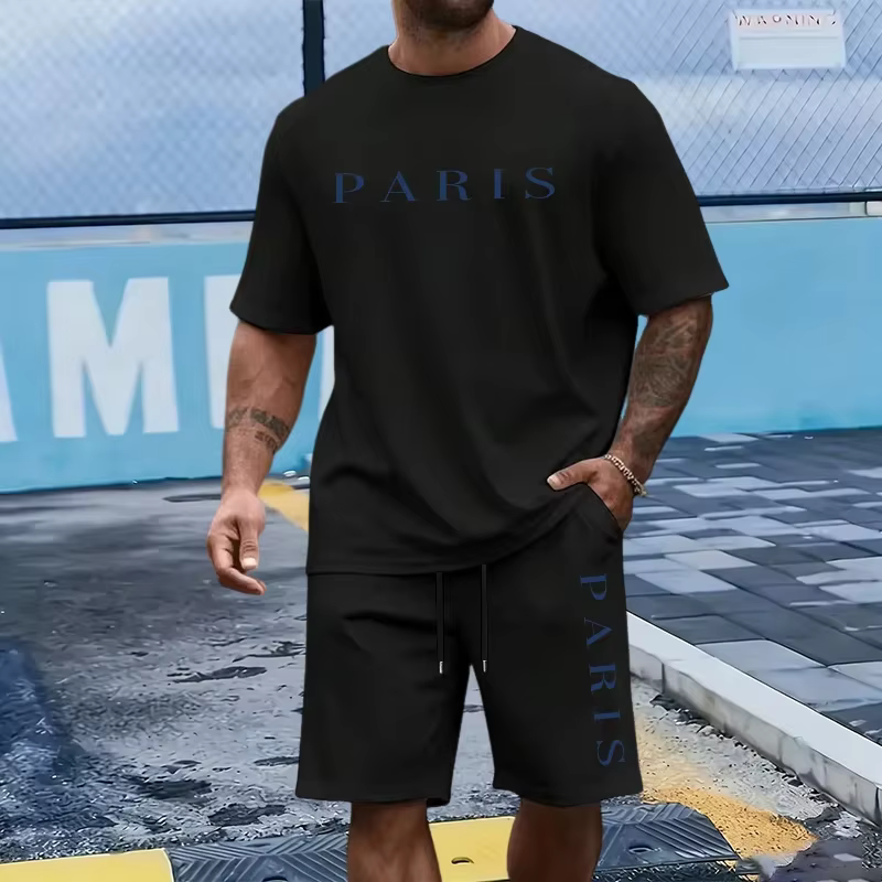 Nouvel ensemble homme 2026 : T-shirt en coton et short de sport – Tenue décontractée d'été à manches courtes pour la maison et l'extérieur