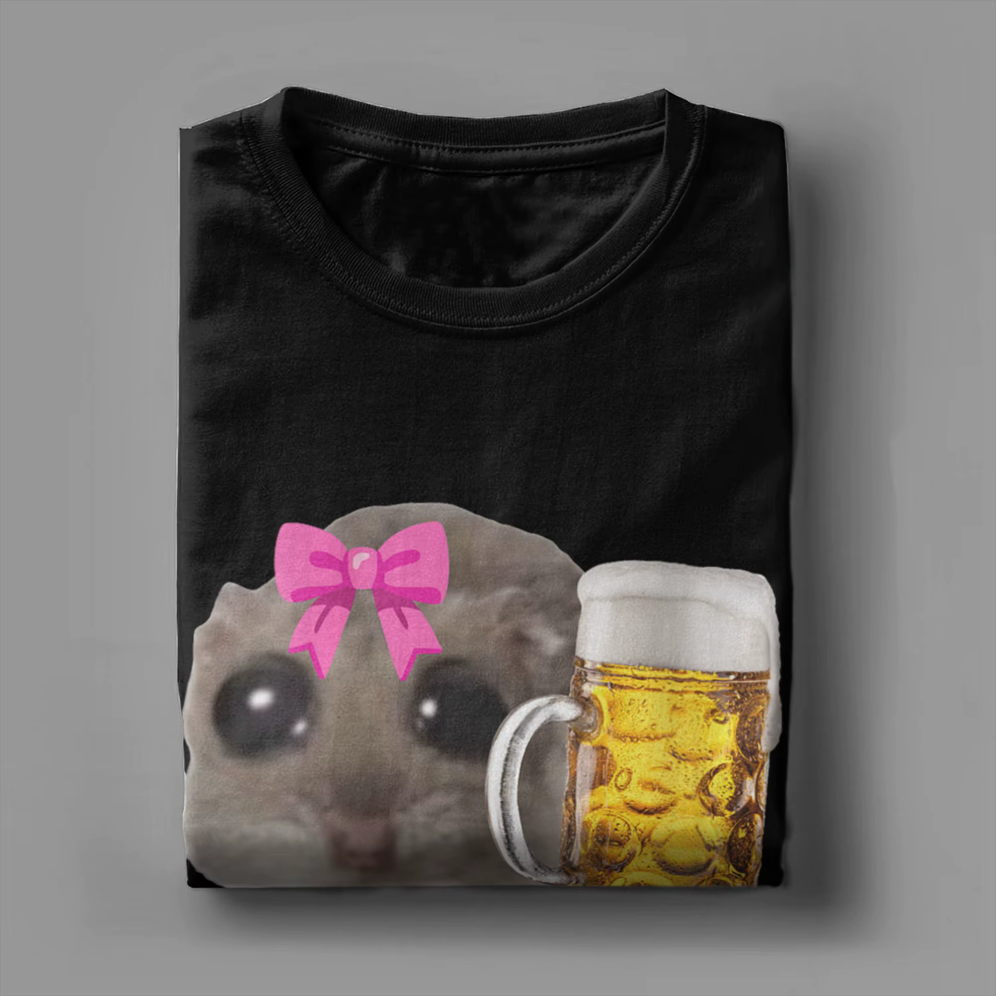 Delicious Beers Sad Hamster Meme T-Shirt homme Lecker Bierchen t-shirts Vintage à manches courtes col rond