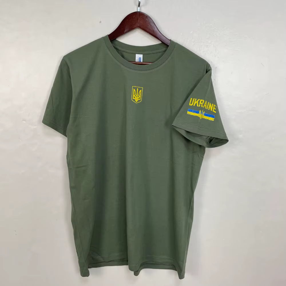 Drapeau de l'ukraine graphique T-Shirt patriotique ukrainien coton