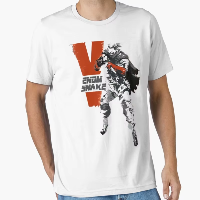 MGSV rétro Venom serpent Kojima jeu vidéo Metal Gear solide t-shirt pour hommes 100% coton grande taille hauts pour adultes S-6XL
