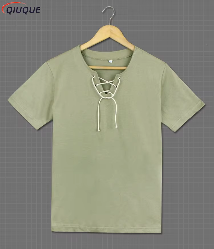 T-shirt à manches longues/courtes de couleur verte/grise